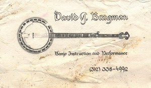Dave Bragman, Banjo Instruction and Performance. 