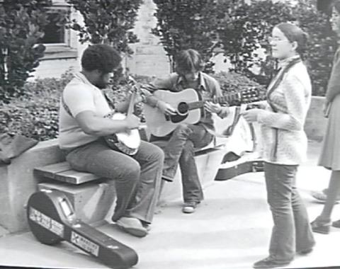 Dave and I playing music at Greenlake pre-UBB, probably around 1974